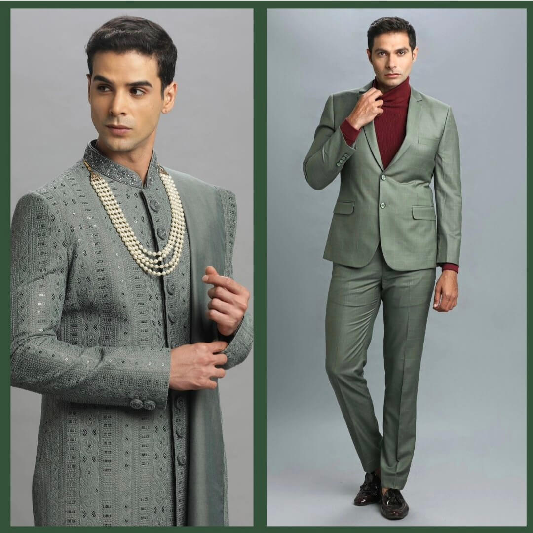 Pastel Green IndoWestern Sherwani