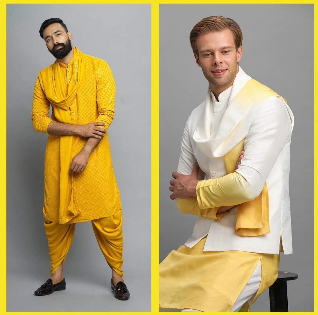 Mustard KurtaPyjama Dupatta Set