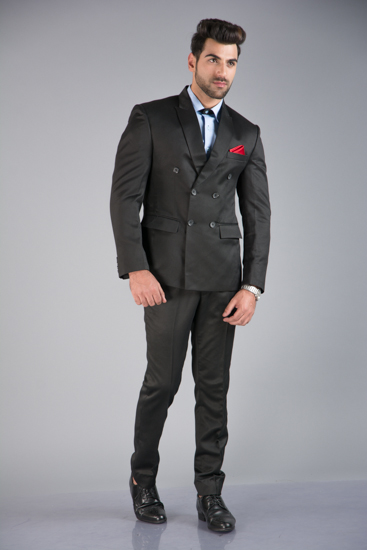 Rent/Buy Black 6 button Full Suit | Home Trial | Free Delivery | CandidMen