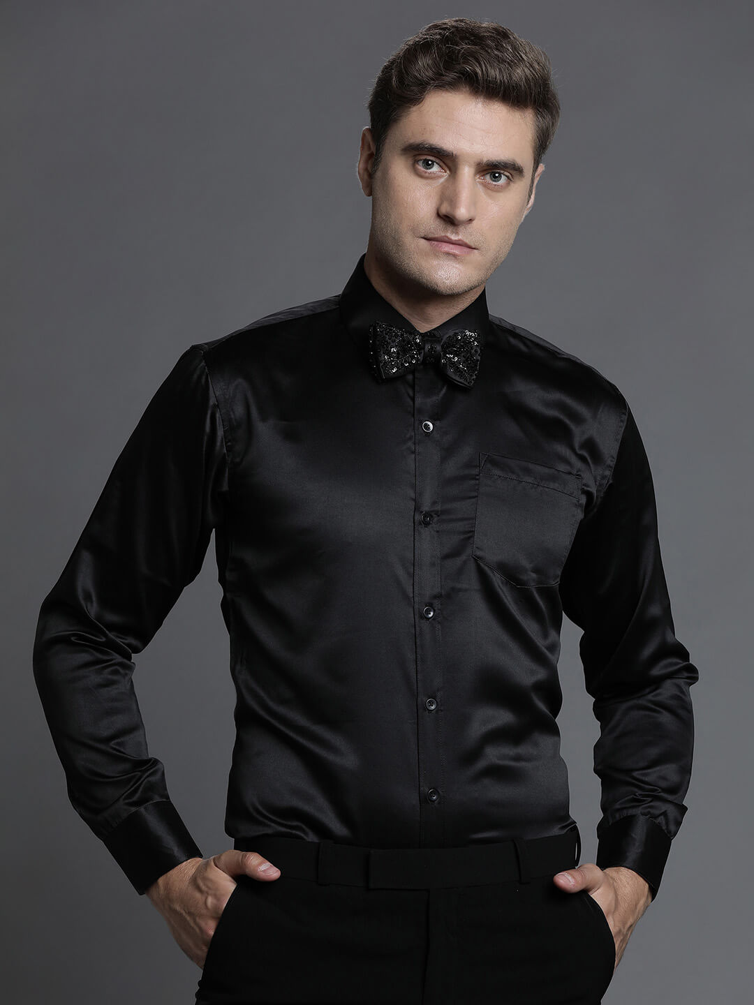 black-satin-shirt