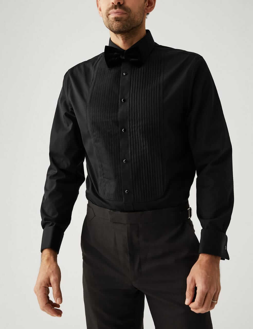displaying image of Black Tuxedo Shirt