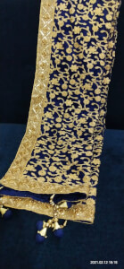 displaying image of Blue Embellished Dupatta