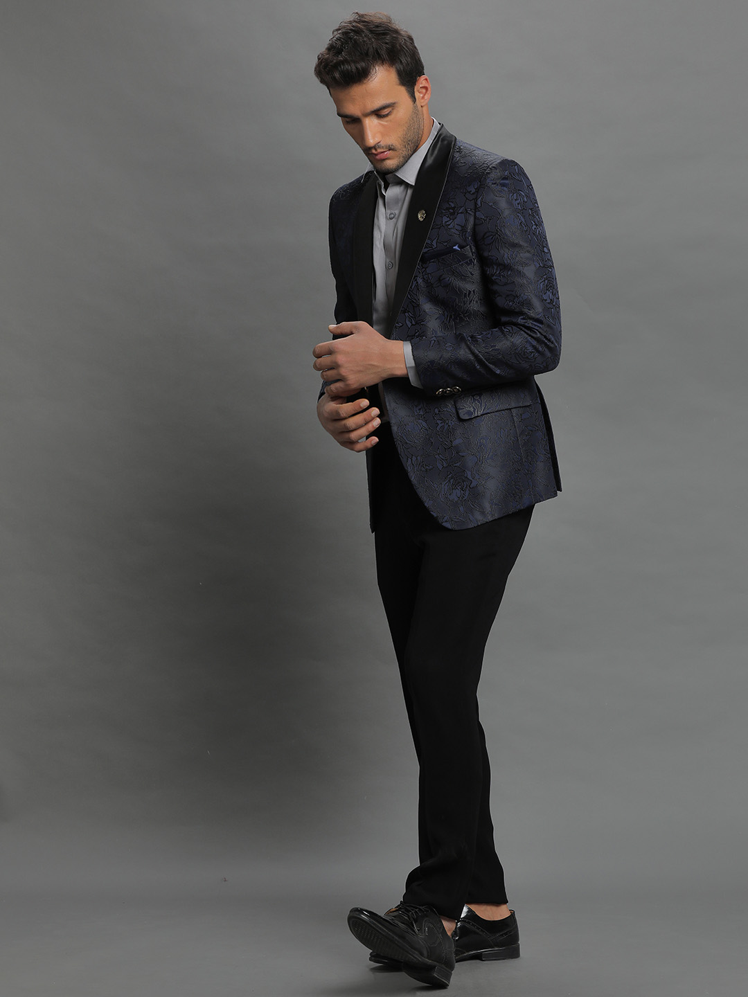 Blue Floral Jaquard Blazer