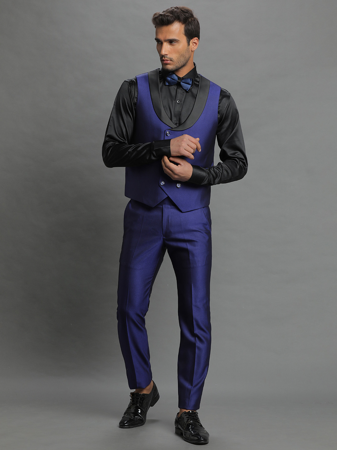 Blue Jaquard 3 Piece Suit