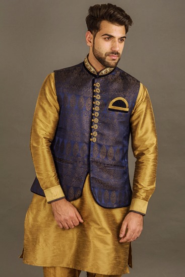 Rent/Buy Blue Manyavar 3 Piece Suit | Home Trial | Free Delivery ...