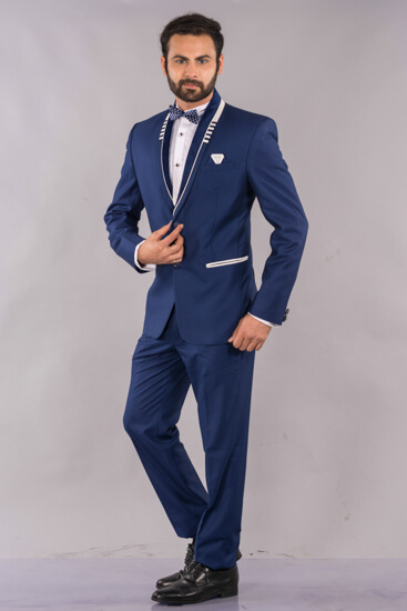Rent/Buy Blue PartyWear Suit | Home Trial | Free Delivery | CandidMen
