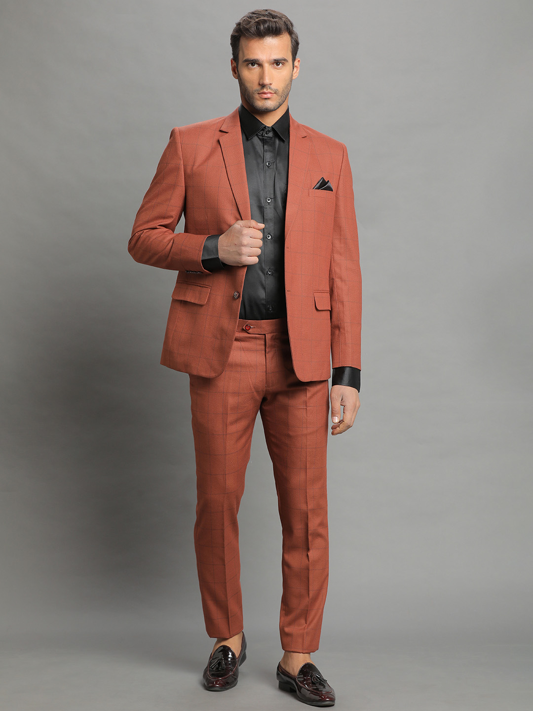 Burnt Orange Checks Suit