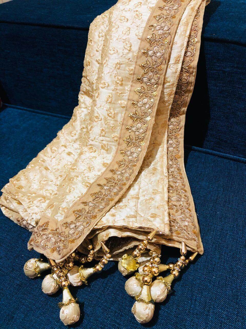 Cream Sherwani Dupatta