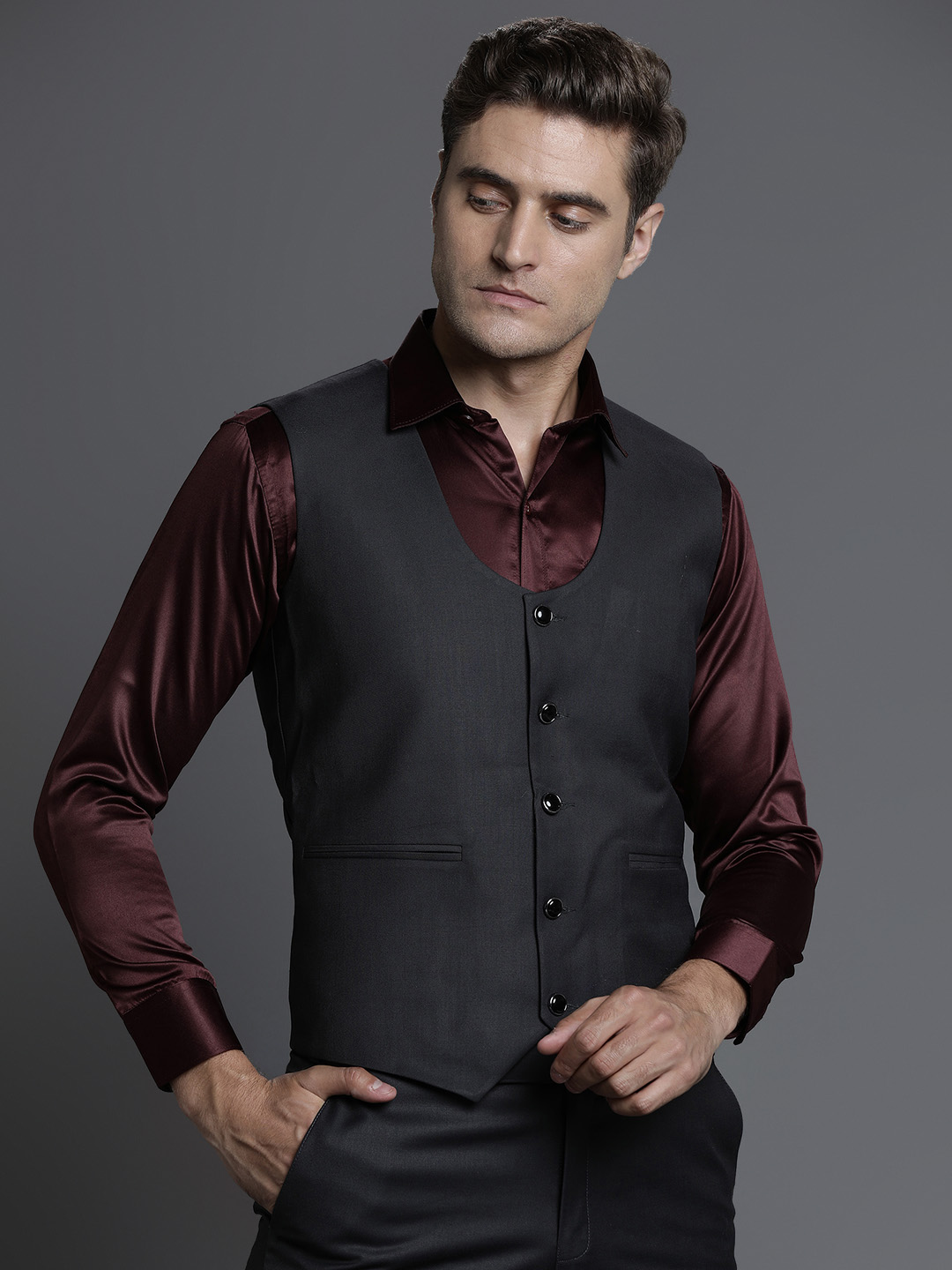 Dark Grey 3 Piece Groomsmen Suit