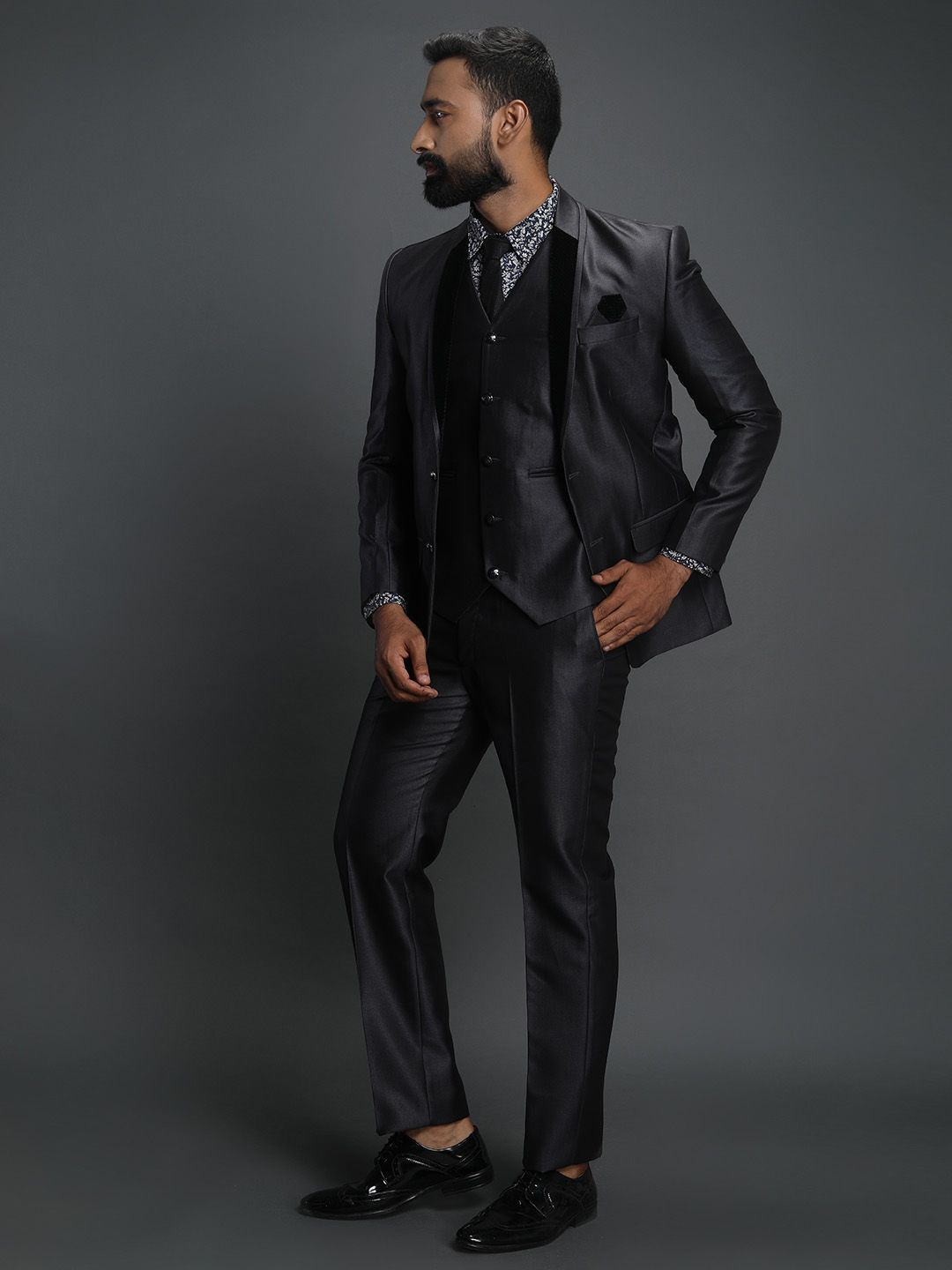Dark Grey Designer 2 Piece Suit