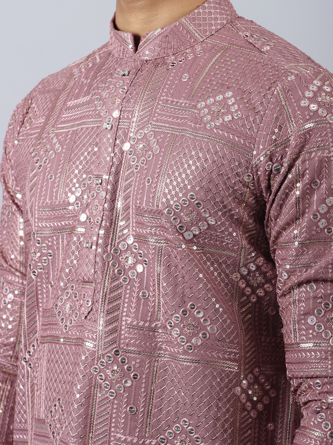 Dark Pink Mirror Kurta Set