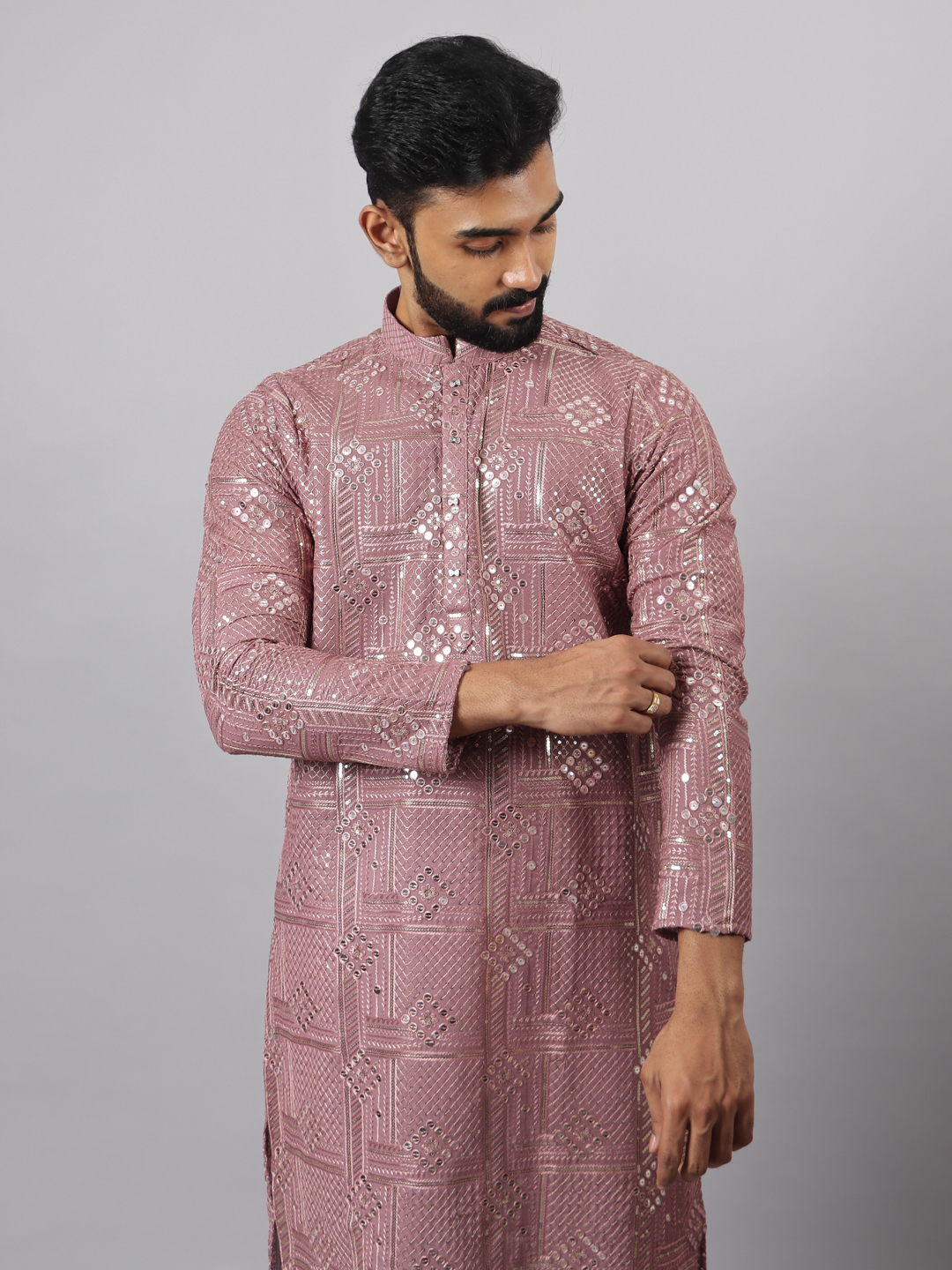 Dark Pink Mirror Kurta Set