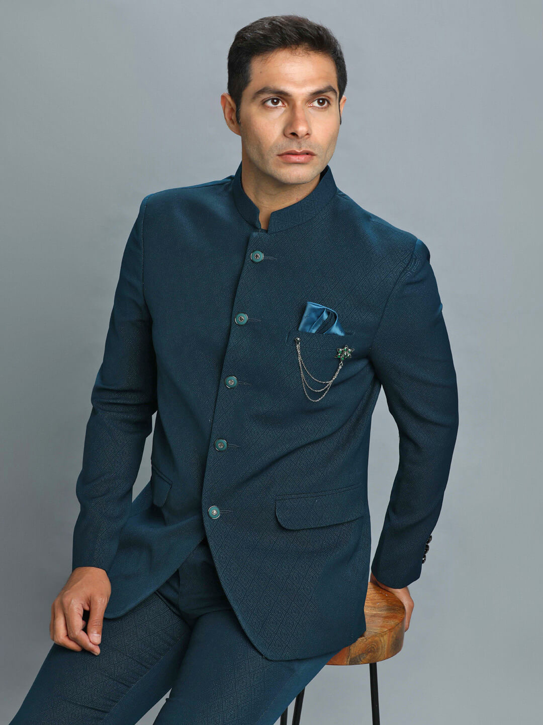 Diamond Print Blue Jodhpuri