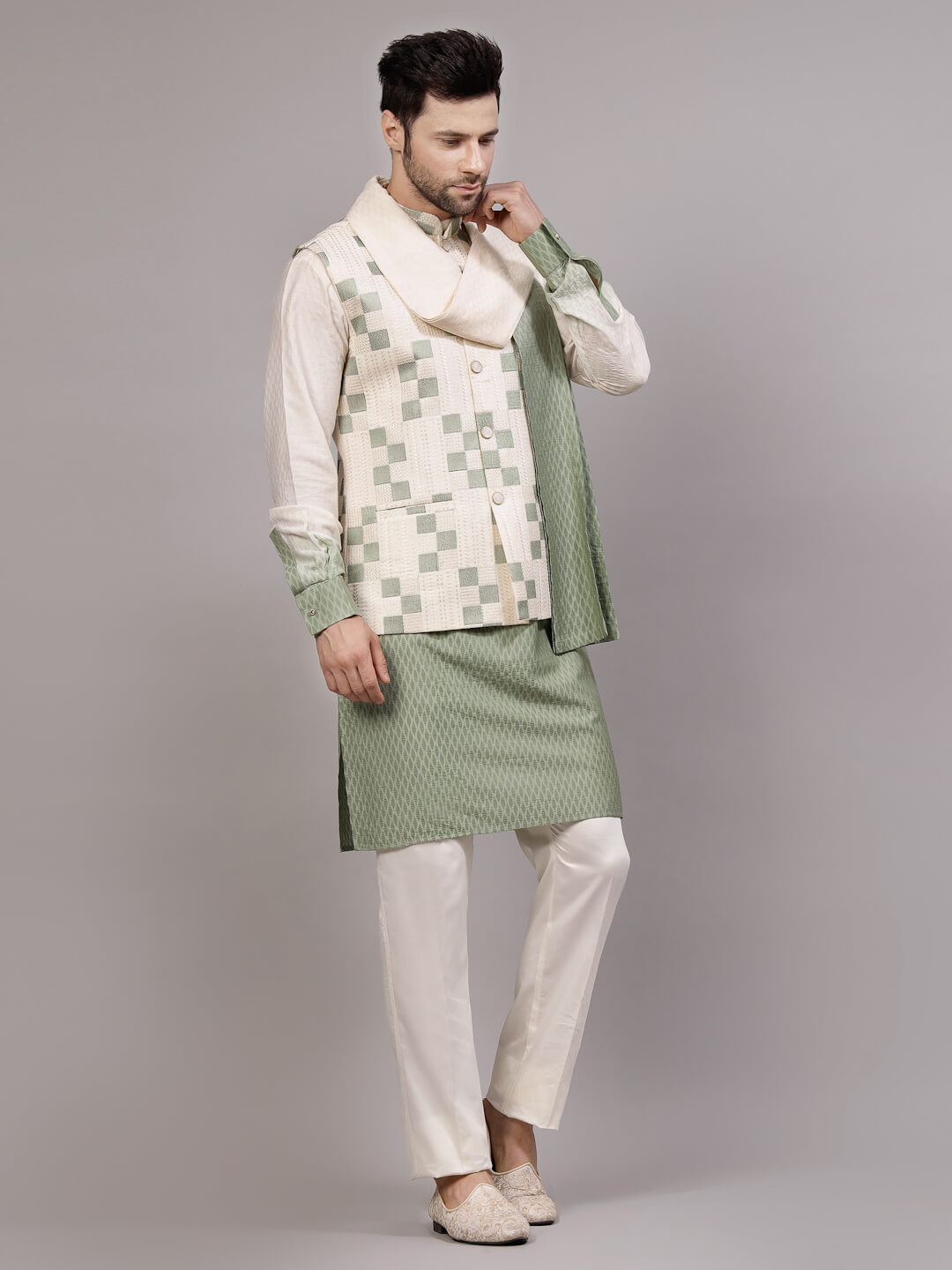 Green Box Bandi Kurta Pyjama Dupatta Set