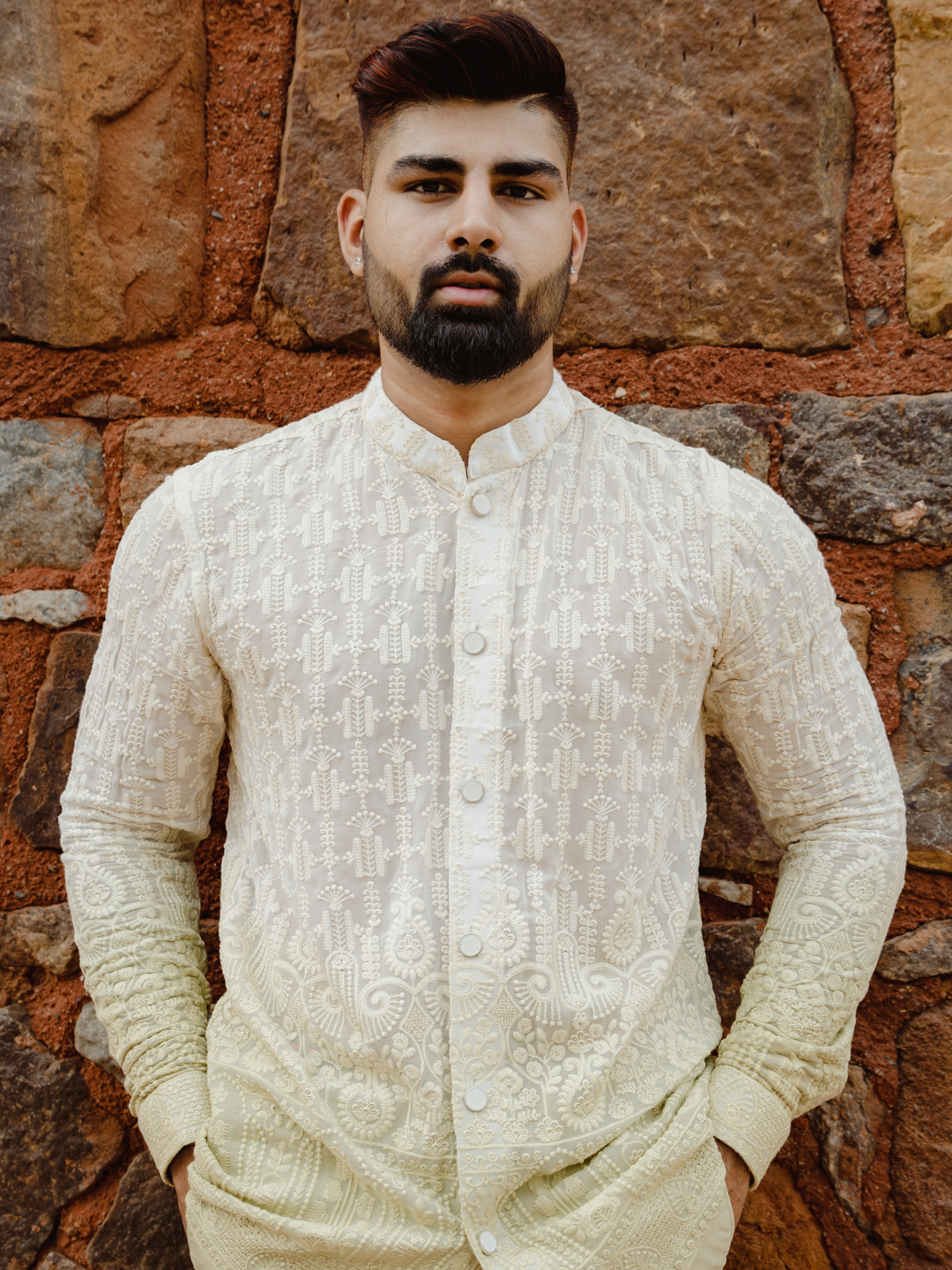 Green Shirt With Lucknawi Jodhpuri