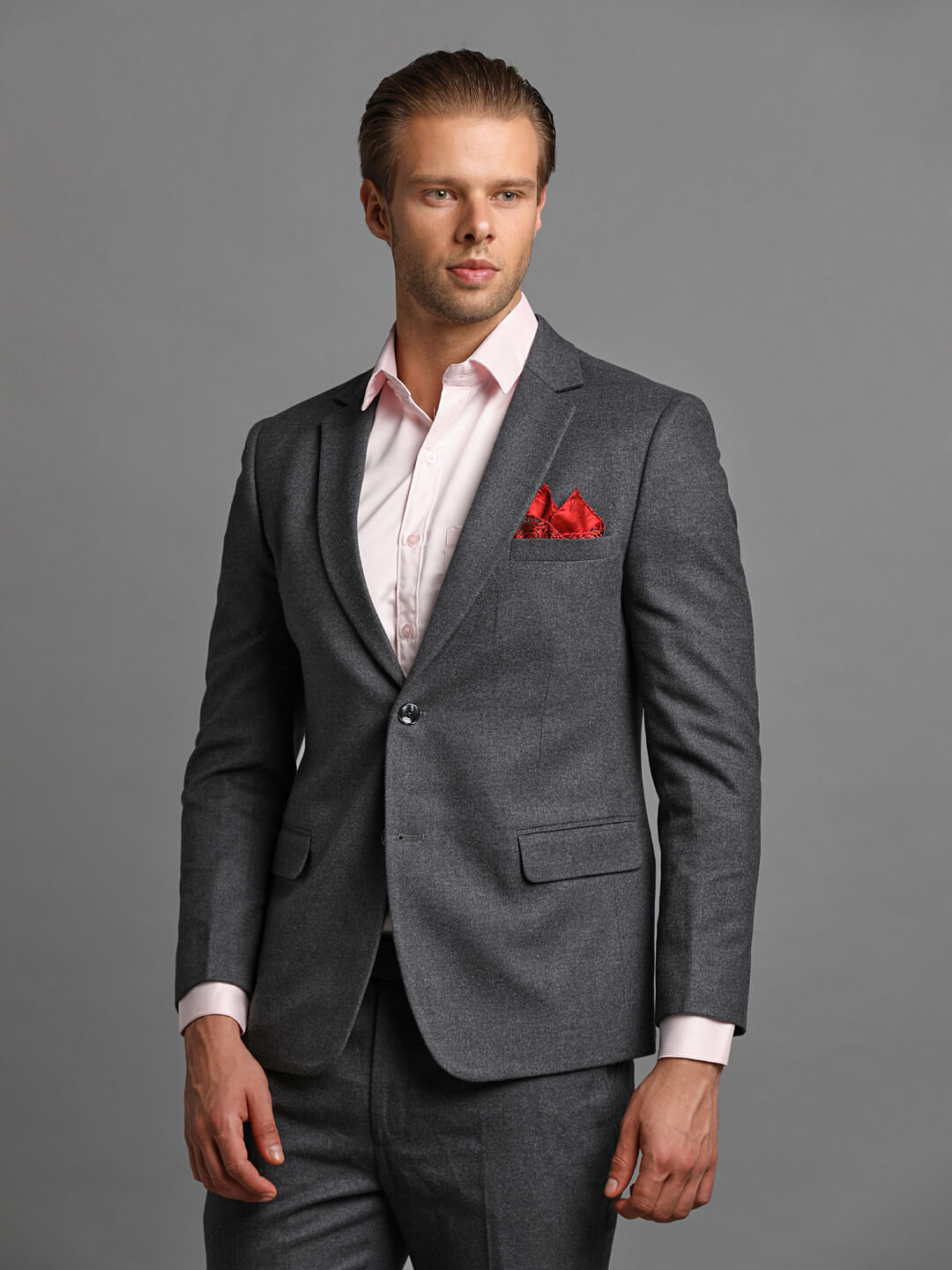 displaying image of Grey Heavy Twede 2 Piece Suit