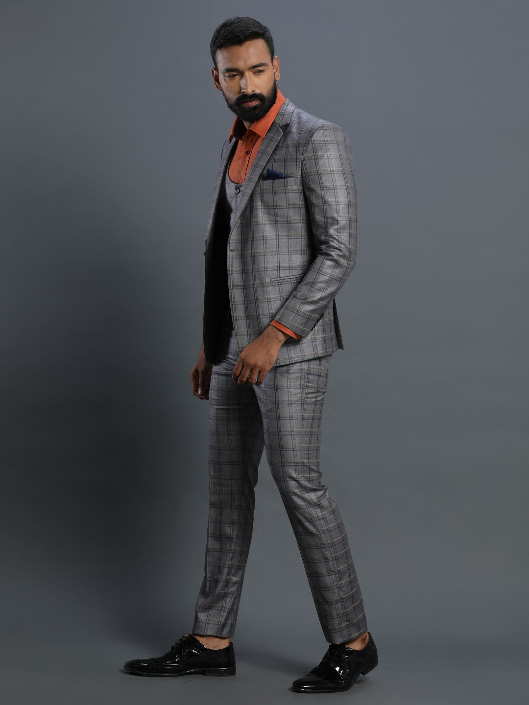 Grey MultiChecks 3 Piece Suit