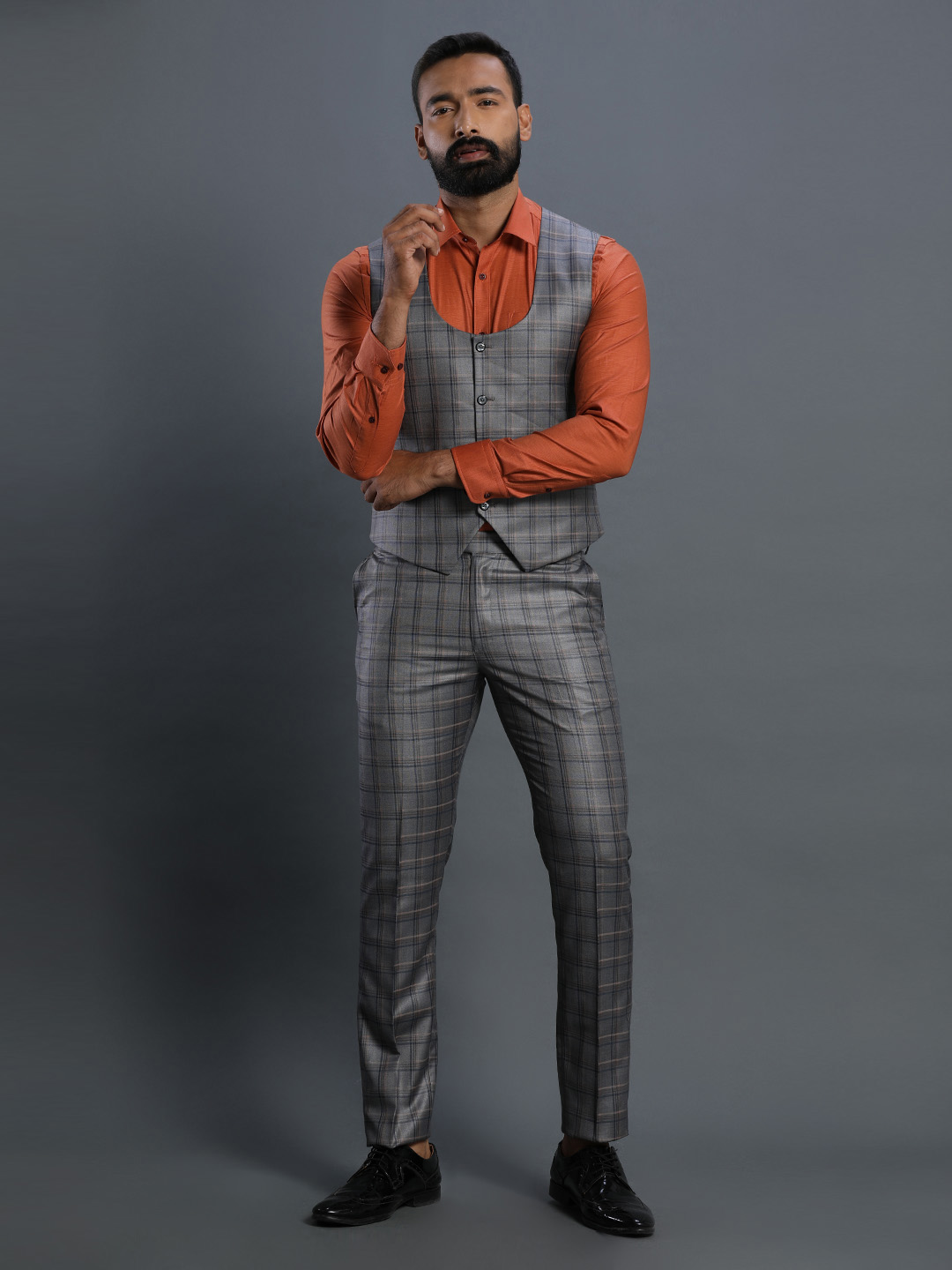 Grey MultiChecks 3 Piece Suit