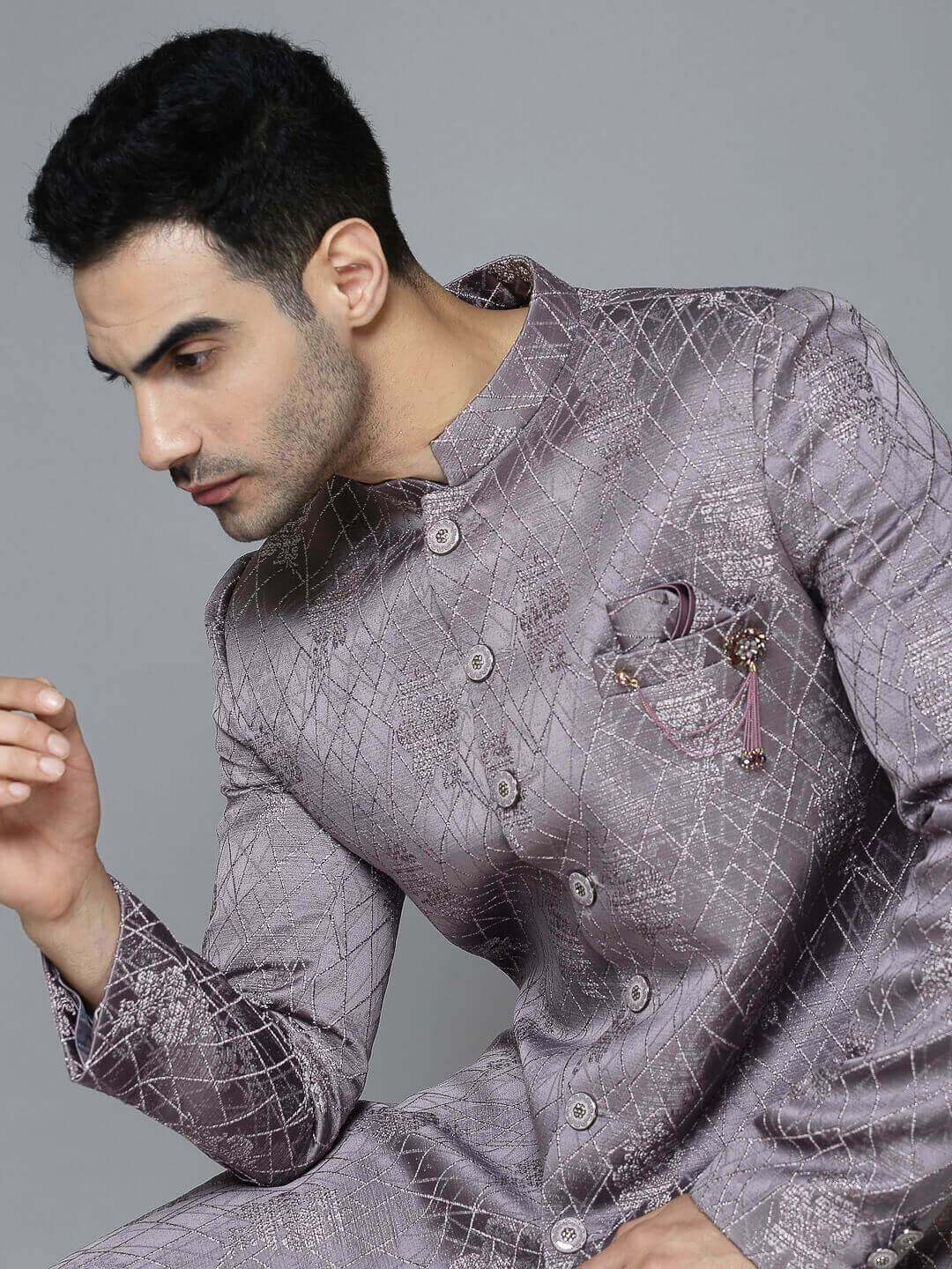 Lavender velvetfeel sherwani