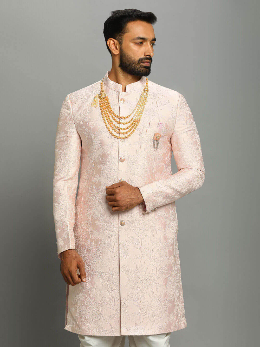 Light Pink Floral IndoWestern