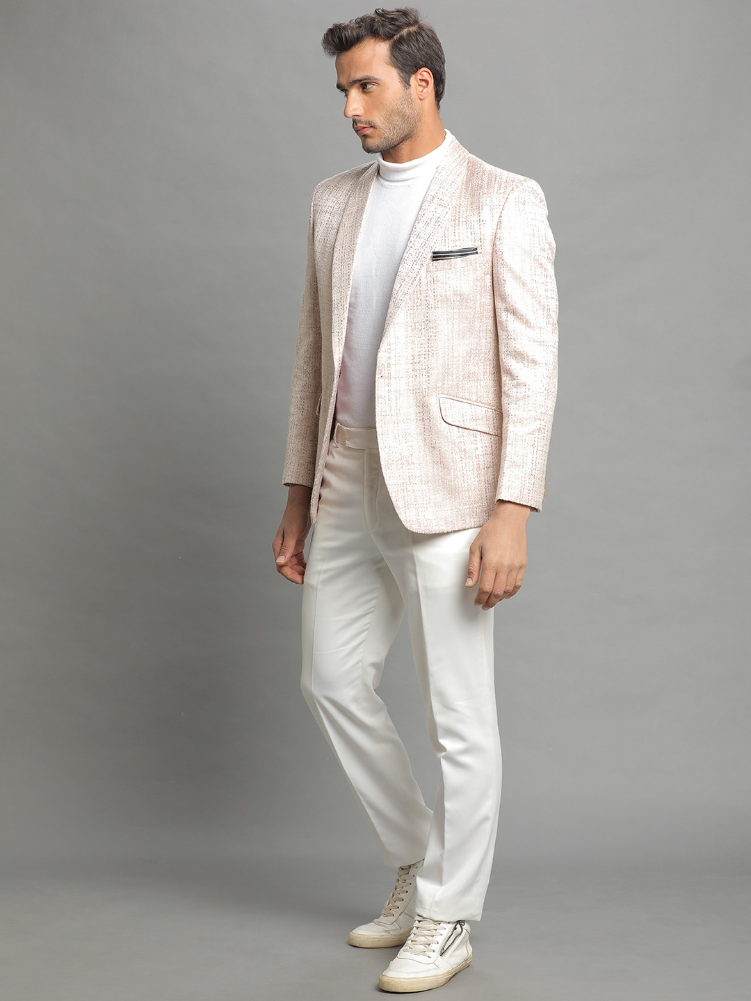 light pink blazer set for men