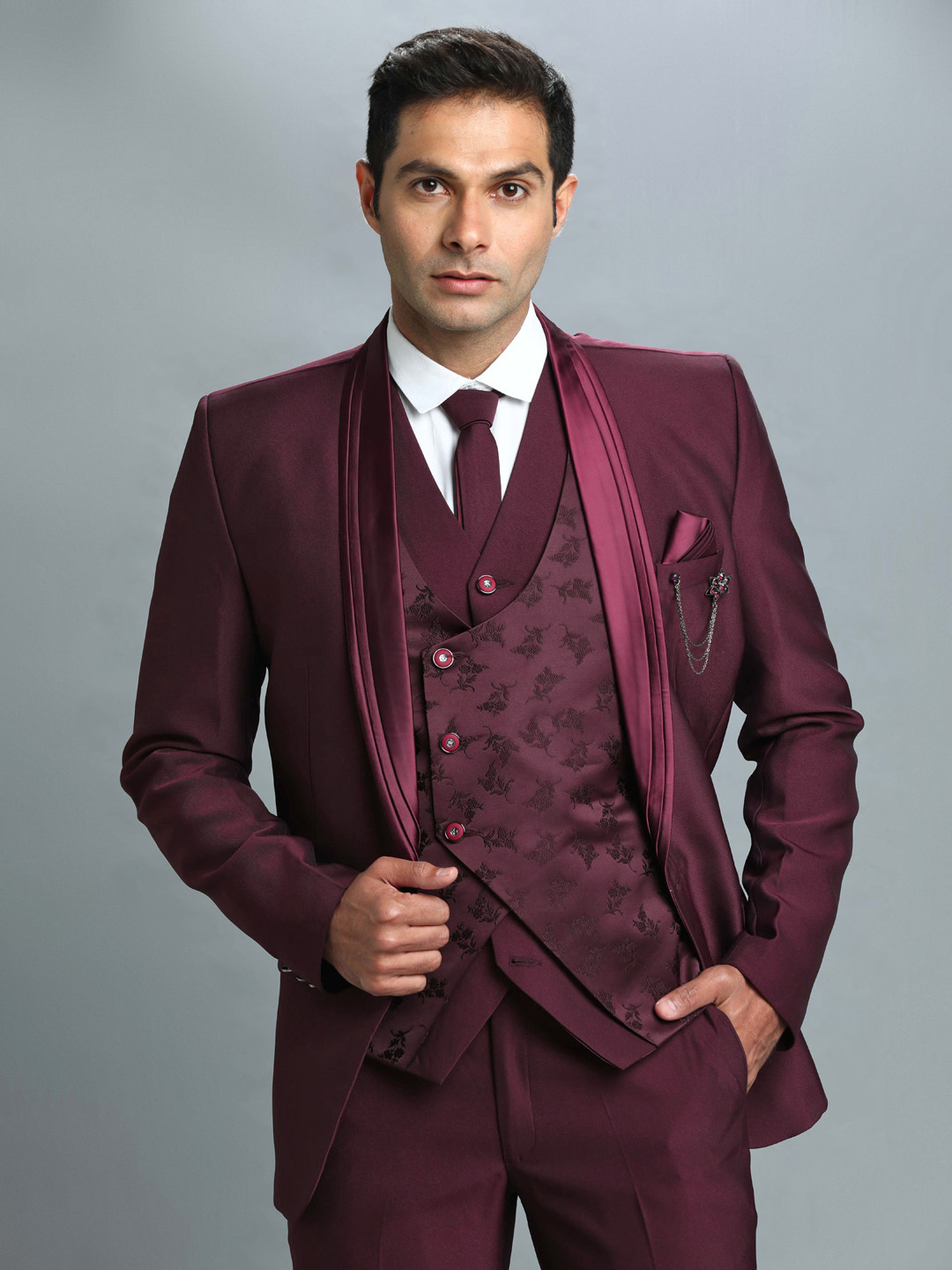 maroon-print-waistcoat-3-piece-suit