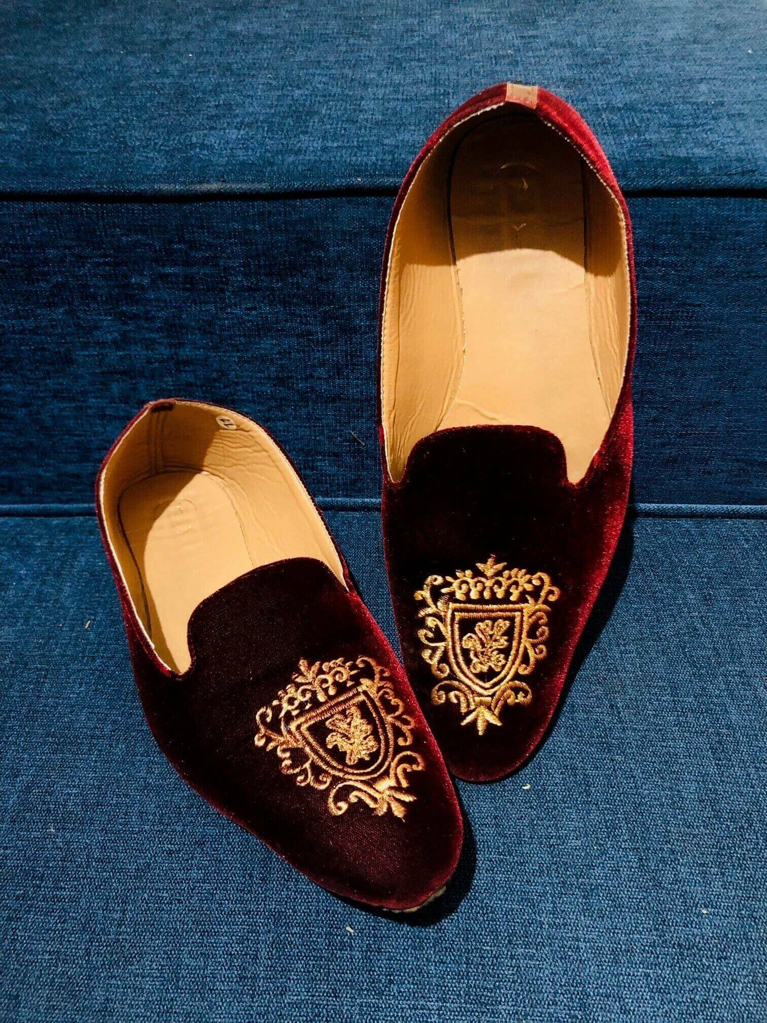 Maroon Velvet Shoe