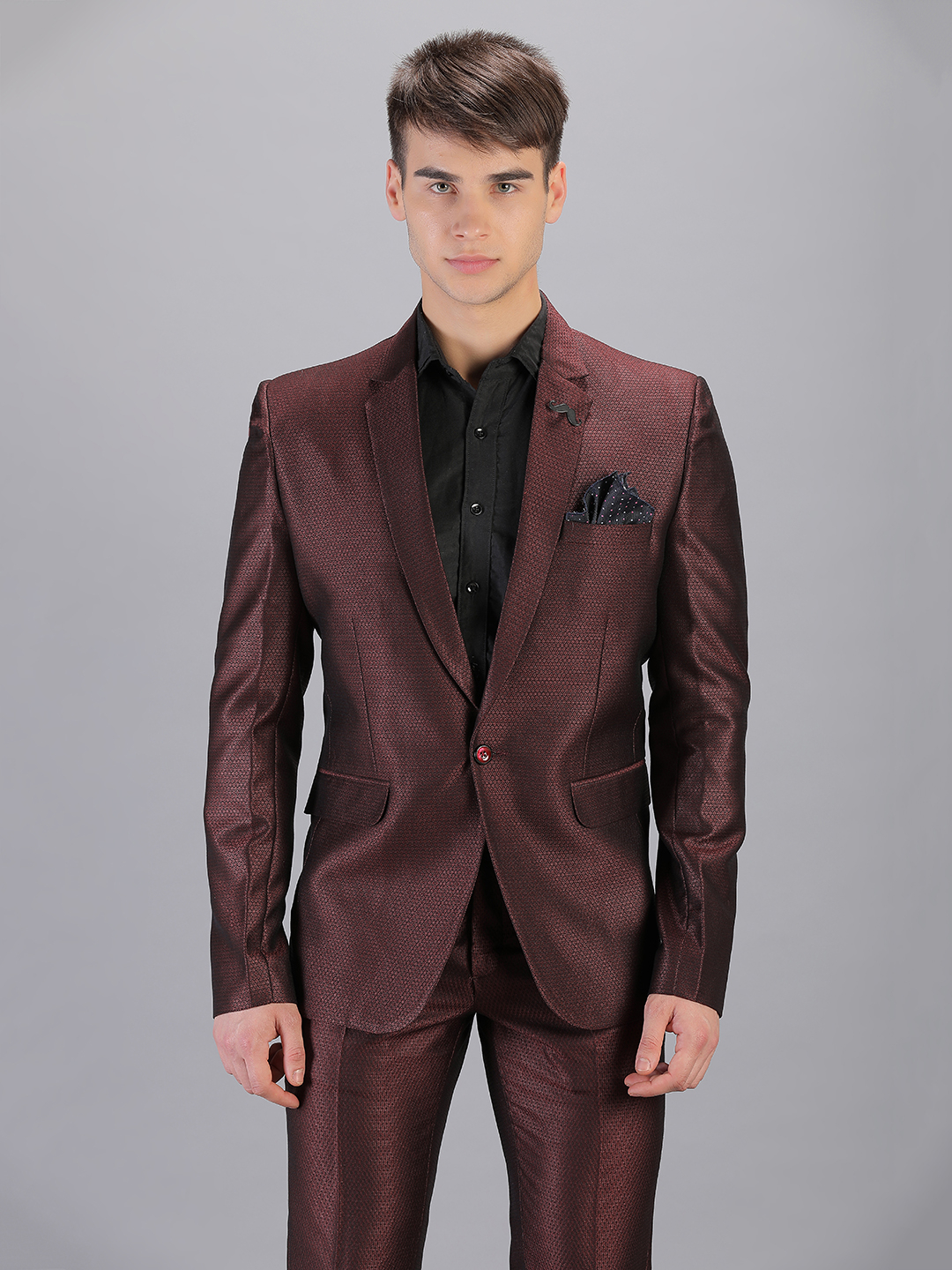 Candidmen: Rent/Buy - Maroonish Brown Full Suit