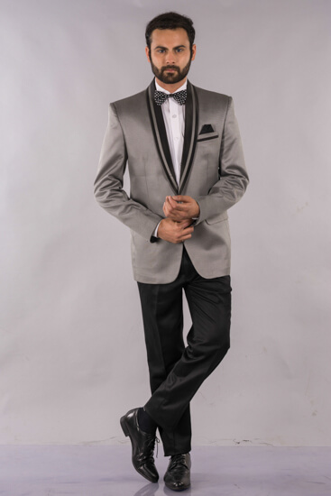 Rent/Buy Grey Tuxedo Blazer | Home Trial | Free Delivery | CandidMen