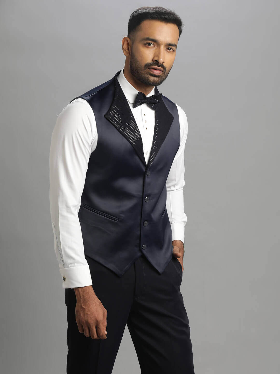 Navy Blue Designer Special Tuxedo for Men | Elegant & Exclusive | CandidMen