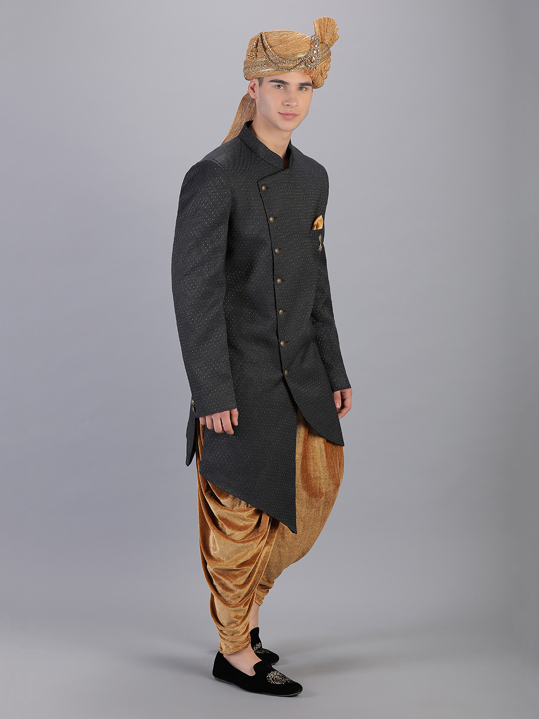 navy-blue-with-gold-indowestern