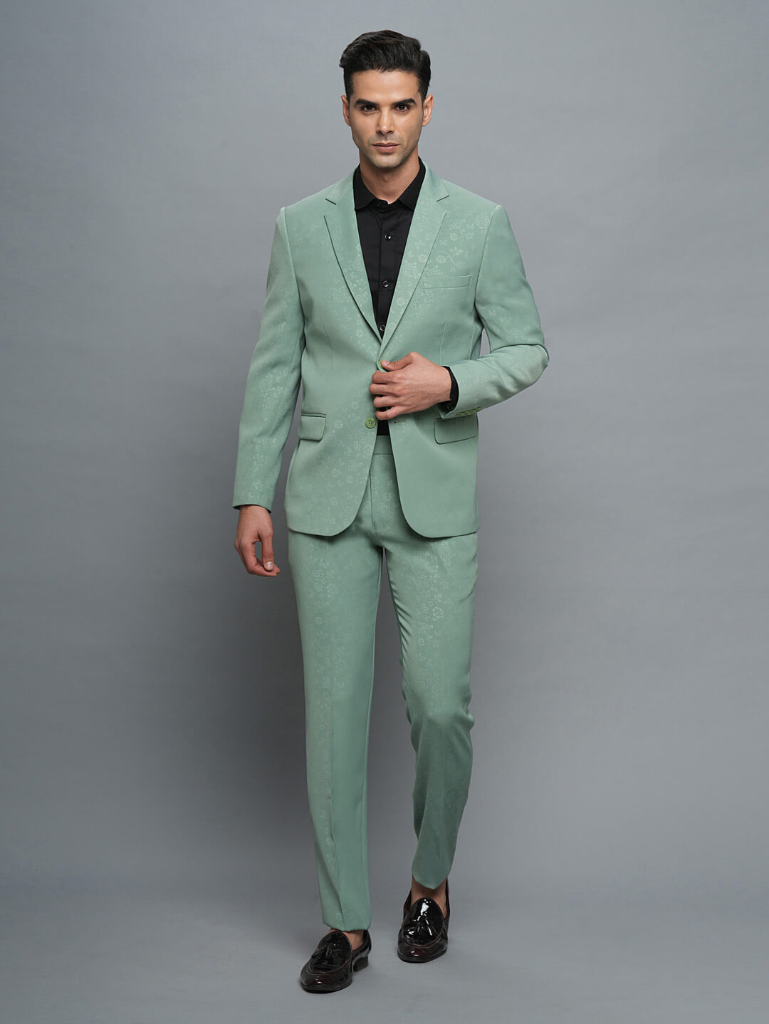 Rent/Buy Pastel Green Floral Print Full Suit Home Trial Free