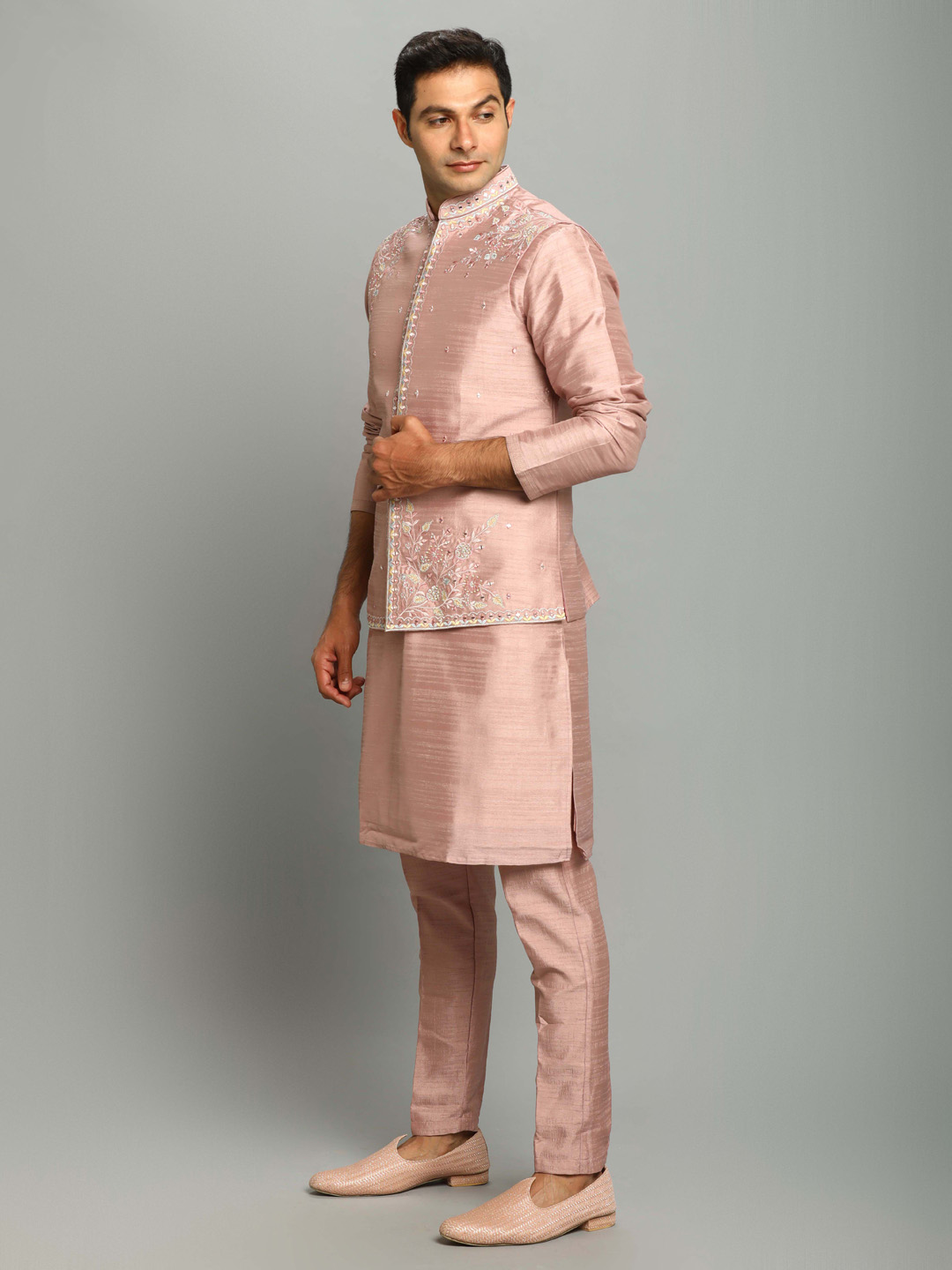 Pastel Pink Kurta Pyjama Bandi