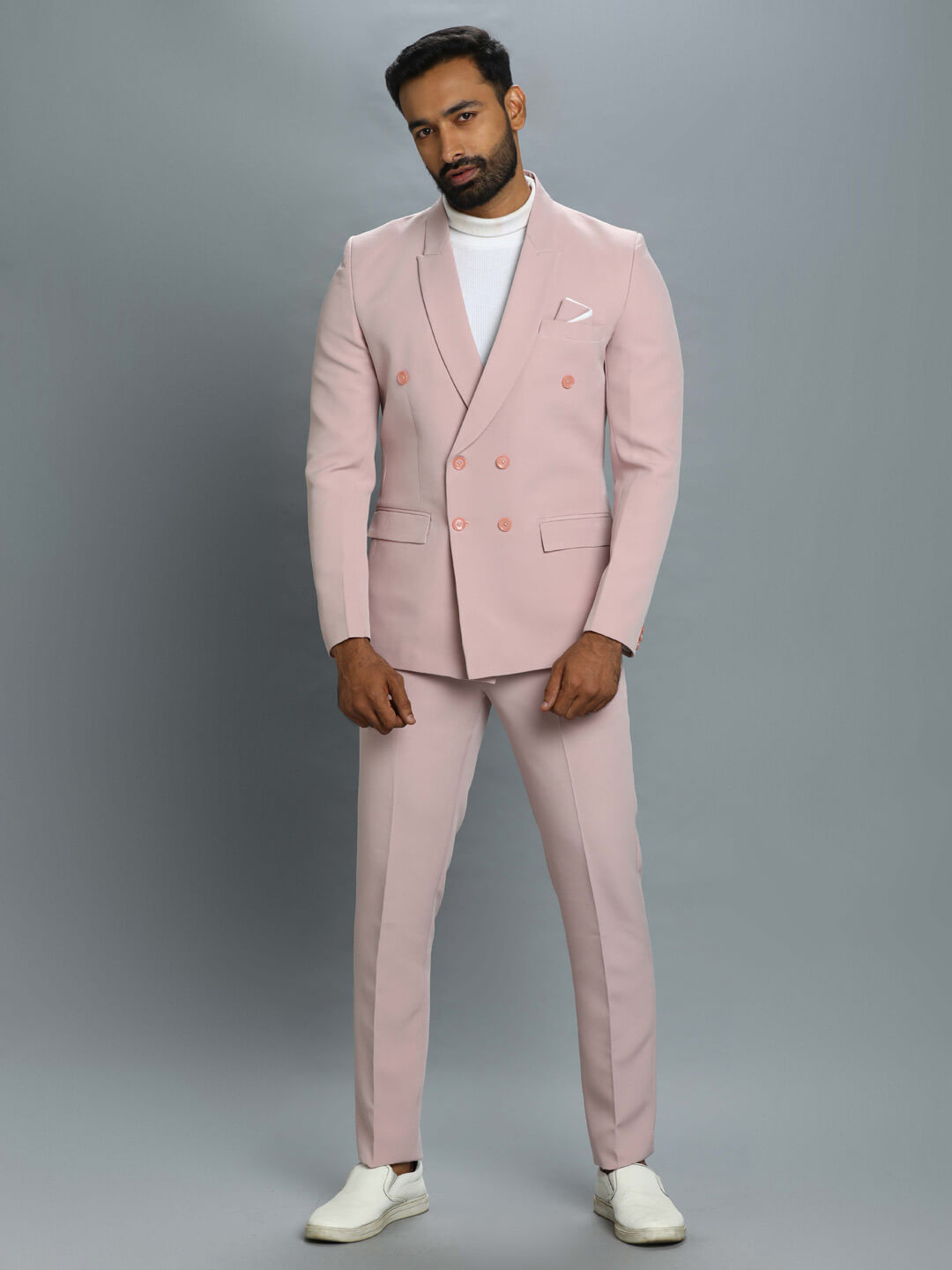 Peach 6 Button Suit