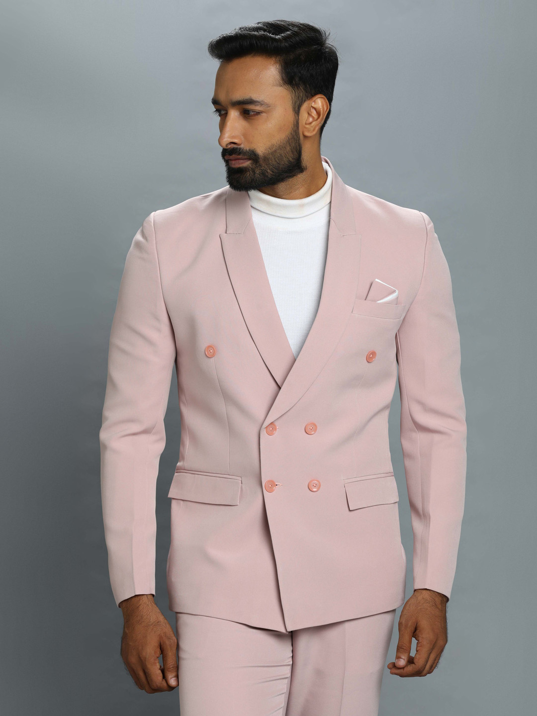 Peach 6 Button Suit
