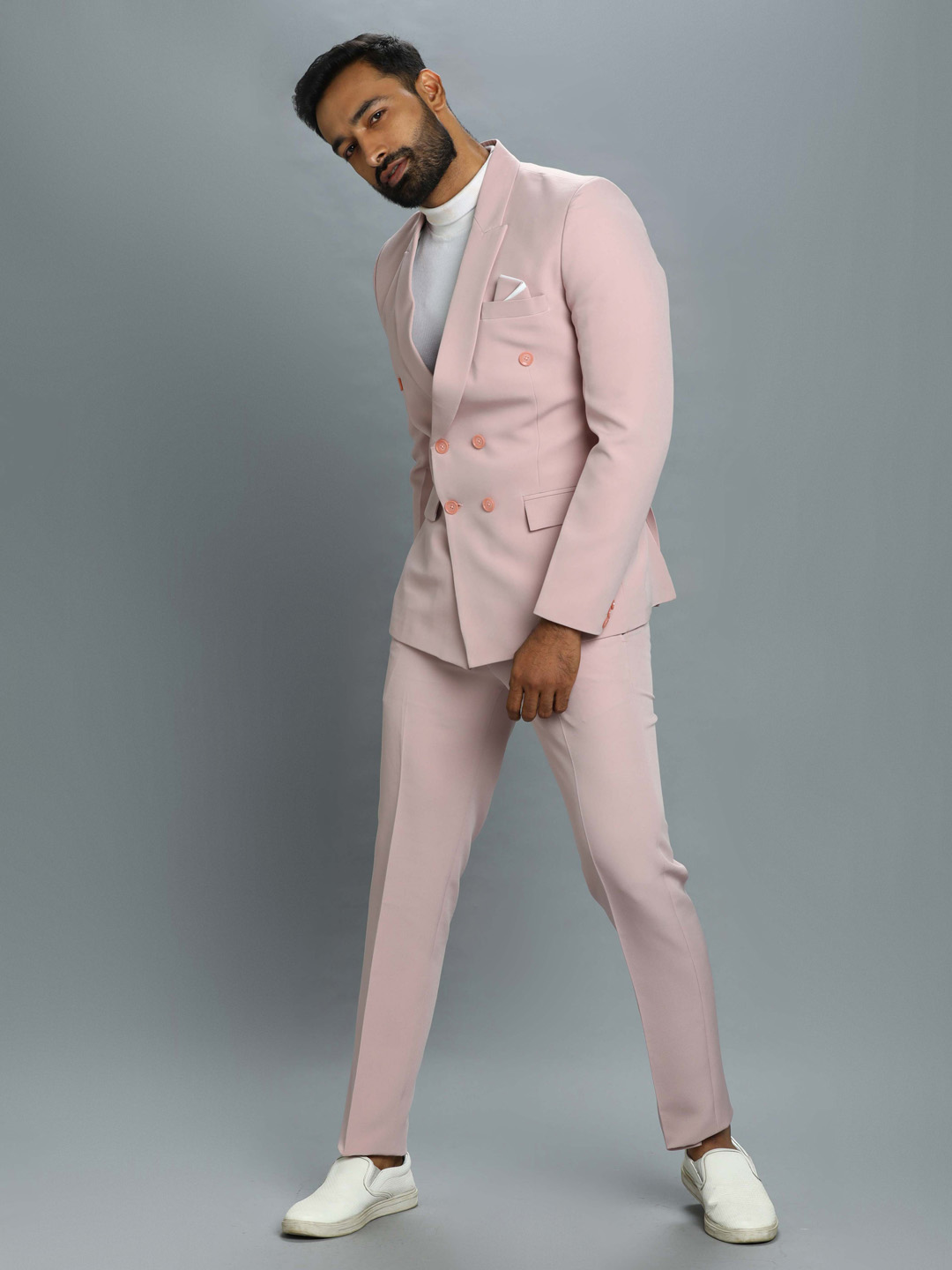 Peach 6 Button Suit