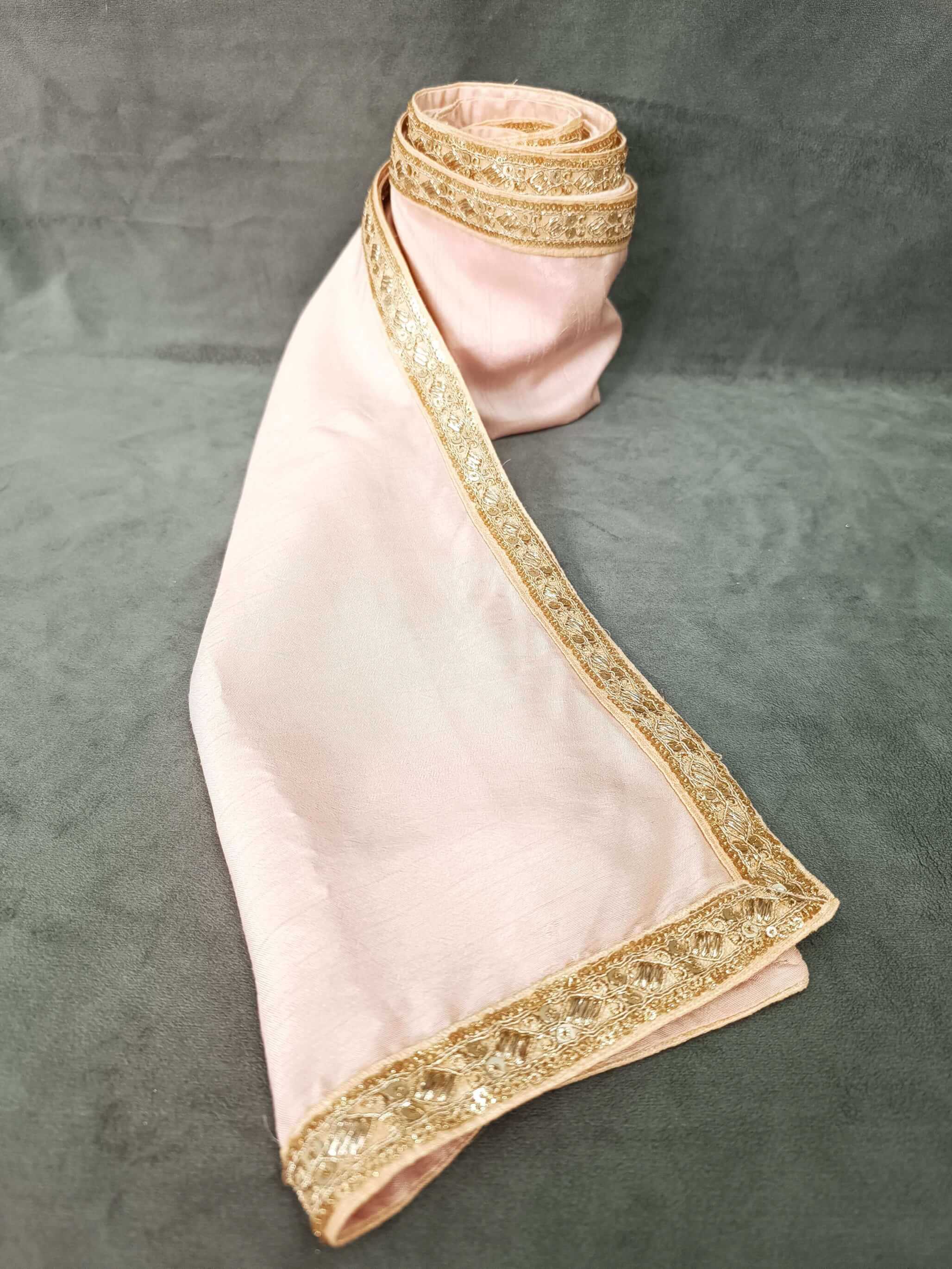 displaying image of Peach Abstract Gold Border Dupatta