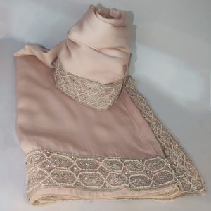 Peach Hexagonal Design Dupatta