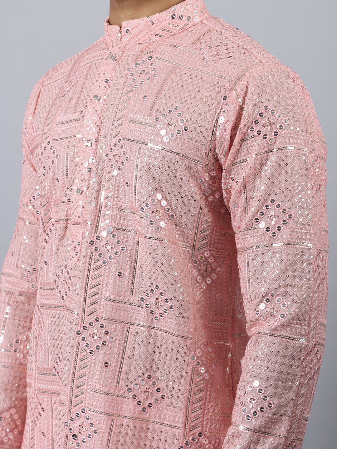 Pink Mirror Kurta Set