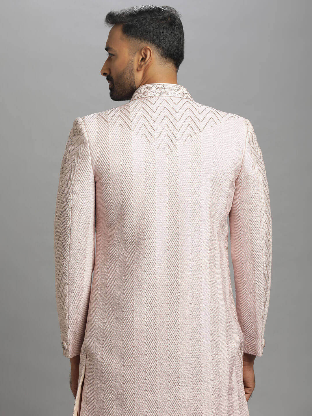 displaying image of Pink Waves Embroidered Sherwani