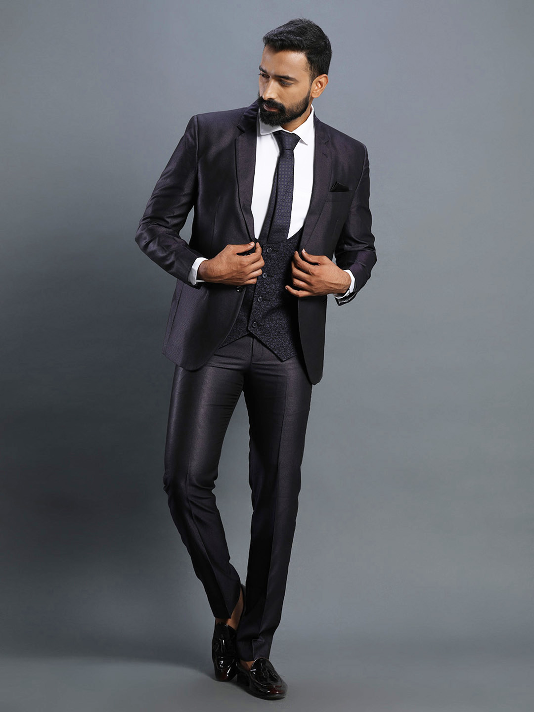 Rent/Buy Purple Designer 3 piece Suit | Home Trial | Free Delivery ...