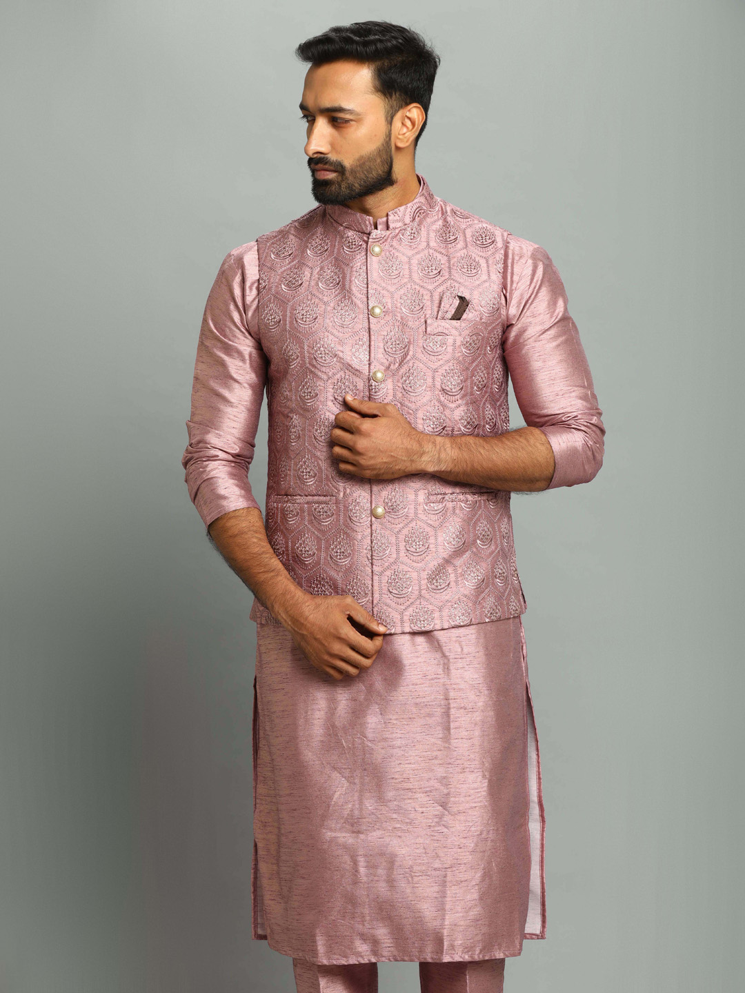 Purple Hexagon Kurta Pyjama