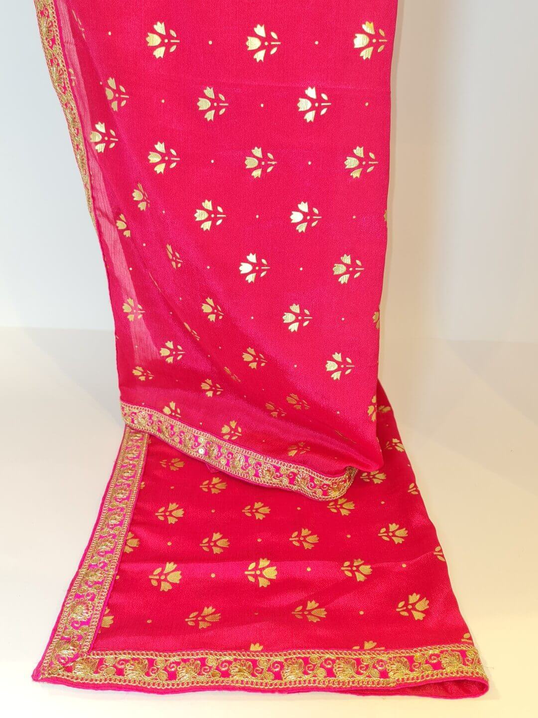 Rani Pink Floral Print Exuberant Duppata