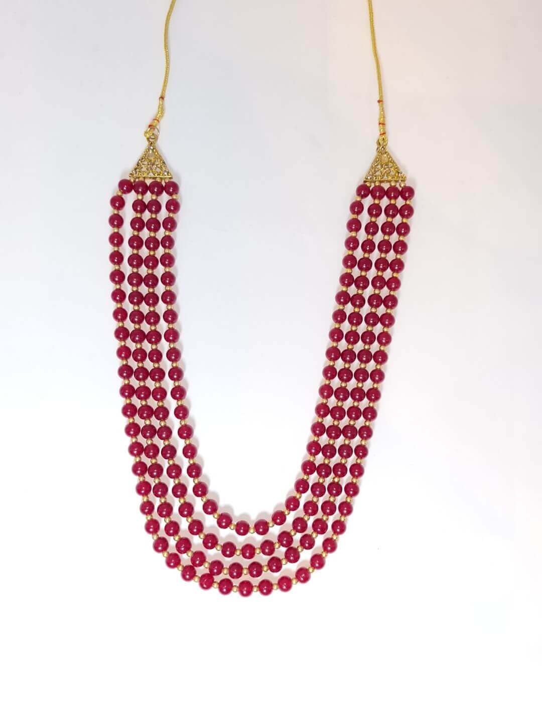 Red Elegant Pearls Maala