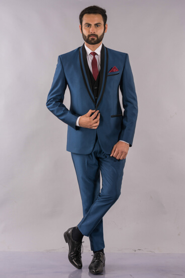 Rent/Buy 2-Piece Shiny Blue Suit | Home Trial | Free Delivery | CandidMen