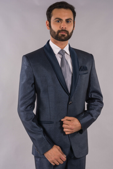 Rent/Buy Shiny Blue Suit | Home Trial | Free Delivery | CandidMen