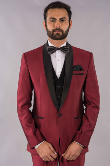 Rent/Buy 2-piece Shiny Red Suit | Home Trial | Free Delivery | CandidMen