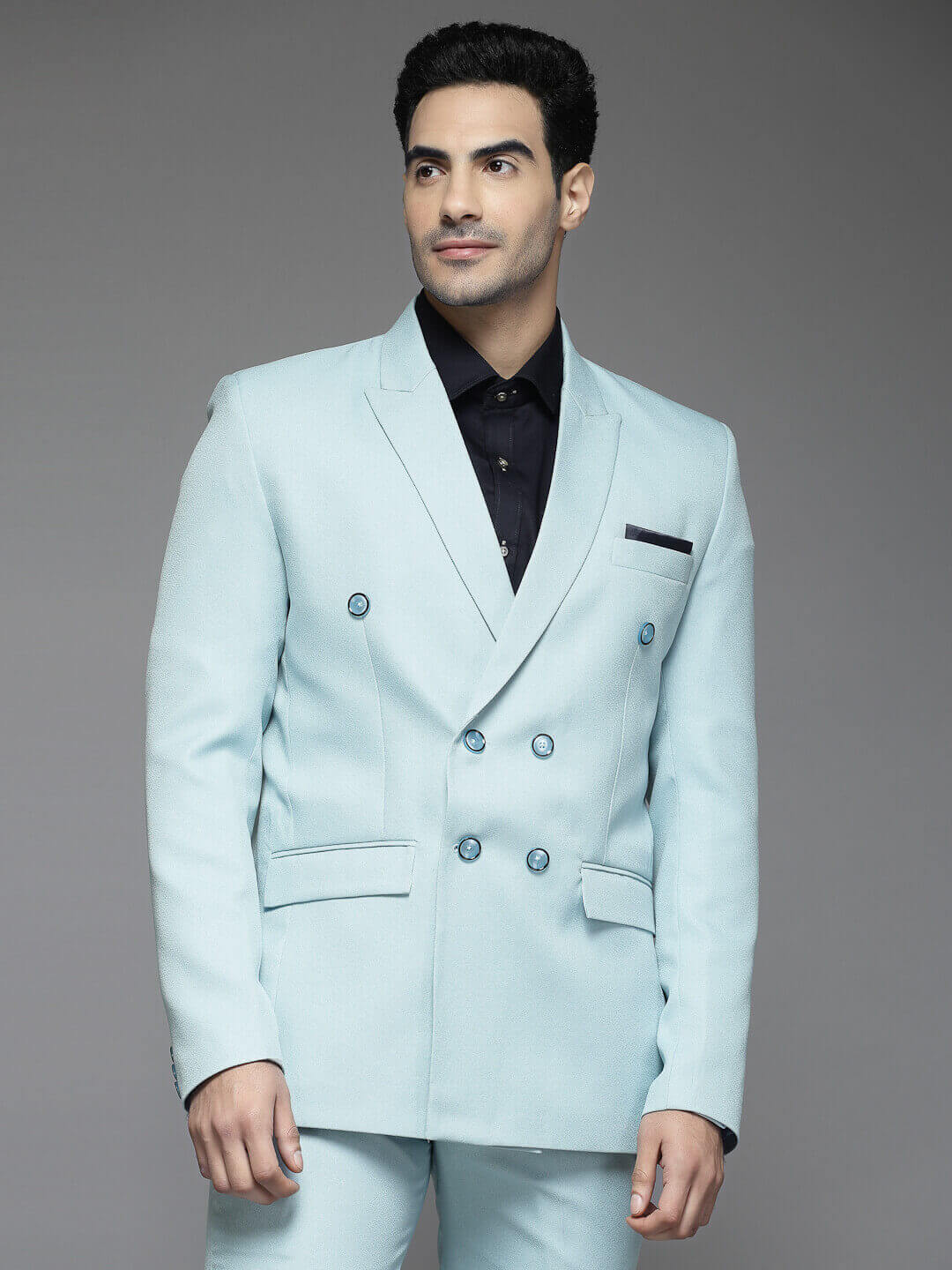 Sky Blue 6 button Suit