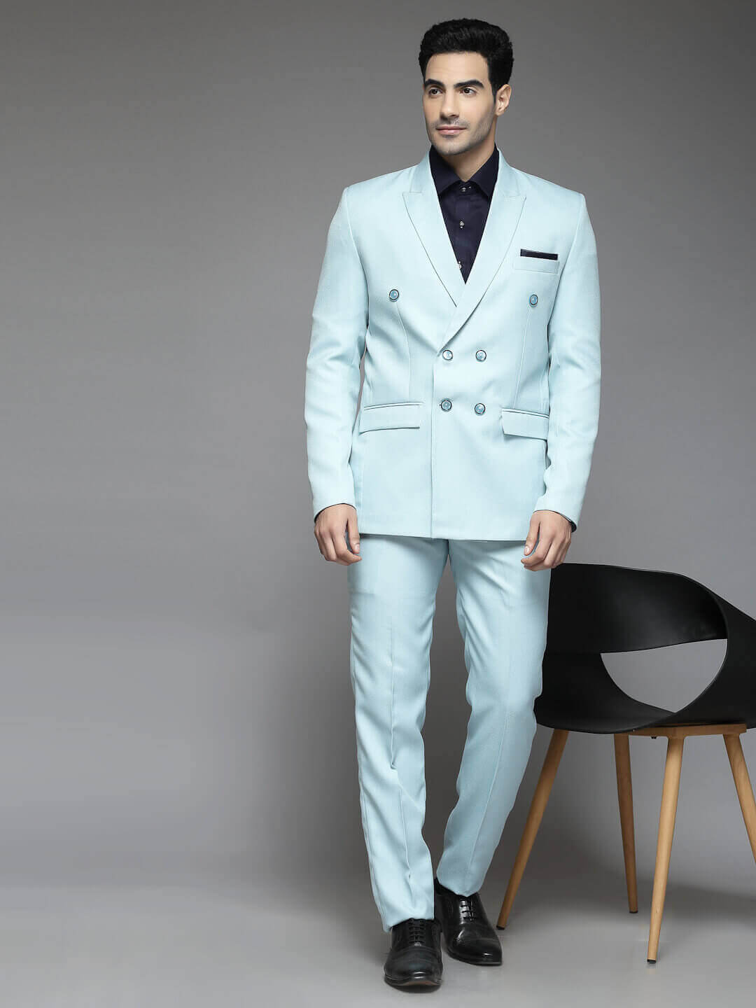 Sky Blue 6 button Suit