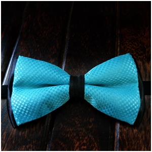 Turquoise Twolayer Black Bow Tie